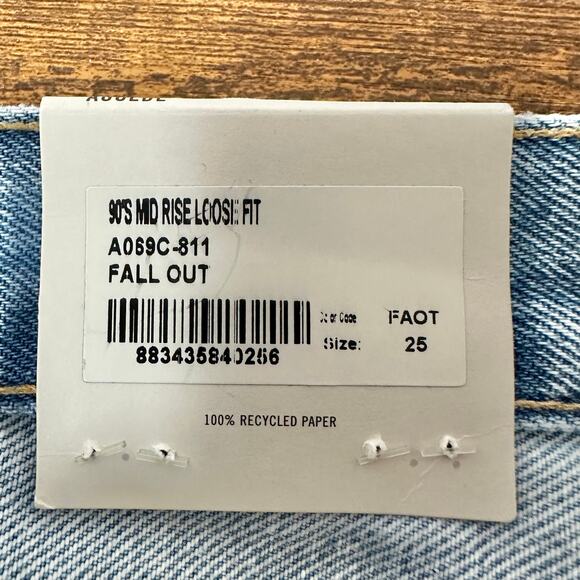 Agolde 90's Jeans in Fallout Distressed Light Wash Straight Leg Size 25 New NWT - Picture 8 of 12